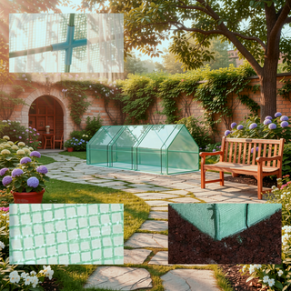 Sunvega Upgraded Walk-in Tunnel Greenhouse with PE Cover and Mesh Door