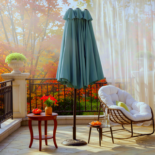 Sunvega 15-Foot Rectangular Outdoor Umbrella with Crank for Patio and Garden