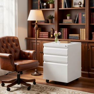 Sunvega 2 Drawer Mobile File Cabinet with Lock for Legal Letter A4 Size