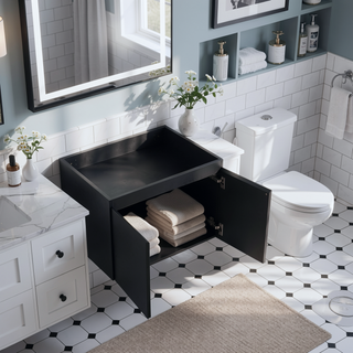 Sunvega Paint Free Vanity Door Panel with Hidden Handles for Bathroom and Kitchen