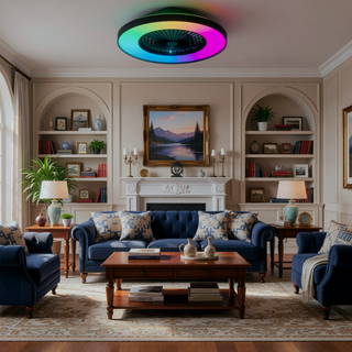 Sunvega 23-inch Smart Ceiling Fan Light with RGB LED Dimmable Color-Changing for Living Room