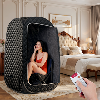 Sunvega Portable Home Steam Sauna Box Foldable with Remote Control and Chair