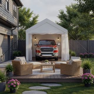 Sunvega Heavy Duty 12' x 20' Portable Carport Garage with 2 Roll-up Doors