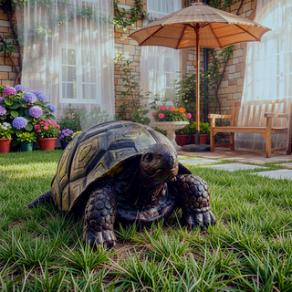 Sunvega Large 3D Turtle Statue with Realistic Shell Design for Outdoor Garden Decor