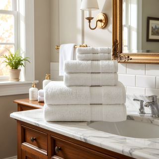 Sunvega GOTS Certified 650GSM Organic Long Staple Cotton 6 Piece Towel Set