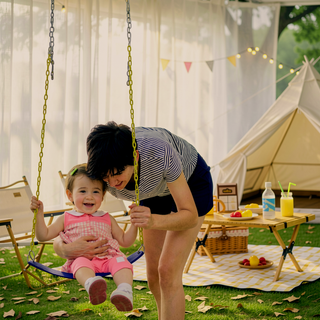 Sunvega Heavy Steel A-Frame Outdoor Metal Swing Set with Safety Belt