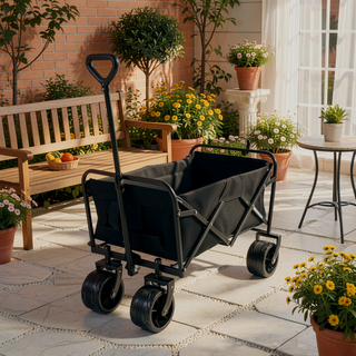 Sunvega 100L Collapsible Folding Beach Wagon Cart with 220Lbs Large Capacity