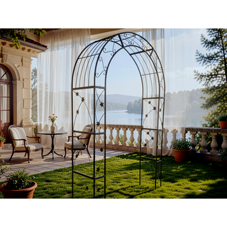 Sunvega Metal Garden Arch Arbor Trellis for Climbing Plants Support Outdoor Wedding