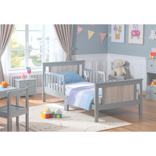 Sunvega Reversible Panel Toddler Bed with Dual-Tone Finish and Low Profile