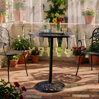 Sunvega Traditional Swivel Aluminum Bar Stool with Diamond Lattice Design