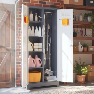 Sunvega Heavy Duty Steel Storage Cabinet With Locking Doors and Adjustable Shelves