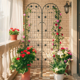 Sunvega 2 Pack 86.7" x 19.7" Rustproof Metal Garden Trellis for Climbing Plants