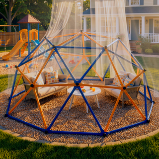 Sunvega Blue and Yellow Geometric Jungle Gym Climber for Kids Aged 3-10