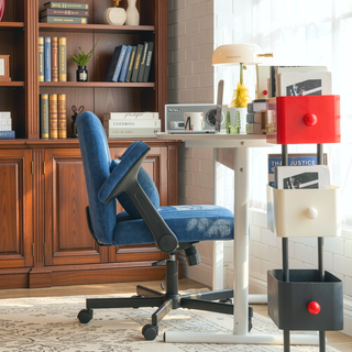 Sunvega Orange Criss Cross Armrest Office Chair with Wheels for Home Office