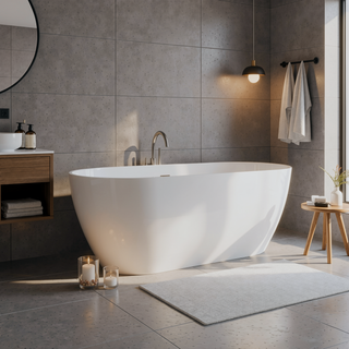 Sunvega Freestanding Solid Surface Bathtub with Excellent Heat Retention and Ergonomic Design