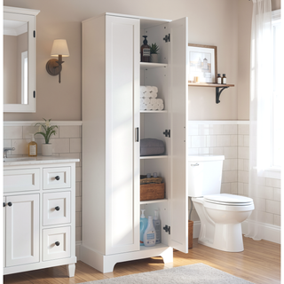Sunvega Two Door Storage Cabinet with Adjustable Shelf Made of MDF Board for Bathroom