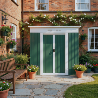 Sunvega Pent Roof Outdoor Storage Shed with Aluminum Alloy Frame and Sliding Door