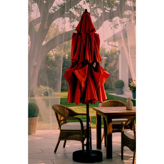 Sunvega 15-Foot Rectangular Outdoor Umbrella with Crank for Patio and Garden