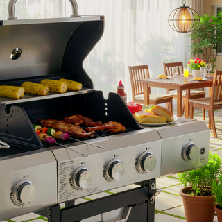 Sunvega Stainless Steel 3 Burner Propane Gas Grill with Side Burner