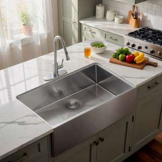 Sunvega 16 Gauge T304 Stainless Steel Undermount Kitchen Sink with Drain Assembly