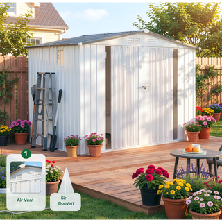 Sunvega 6X3.6FT Metal Storage Shed with Waterproof Roof and Lockable Door