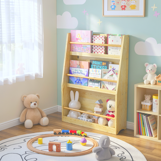 Sunvega 3 Tier Kids Book Rack for Bedroom, Playroom, and Classroom Organization