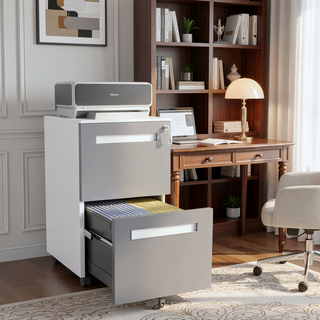 Sunvega 2 Drawer Mobile File Cabinet with Lock for Legal Letter A4 Size