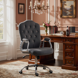 Sunvega Velvet Computer Chair with Tilt Function and Adjustable Height for Home Office