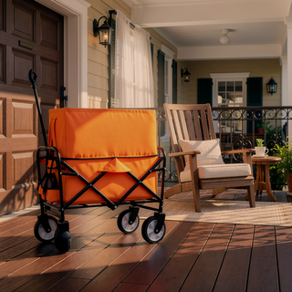 Sunvega Foldable Collapsible Wagon Cart with Extention Dual-Layer Design All-Terrain Wheels