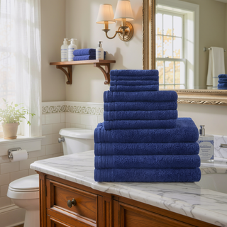 Sunvega Ultra Fresh Anti-Microbial 100% Cotton Quick Dry 12 Piece Towel Set