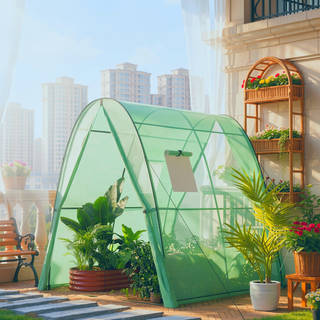 Sunvega Upgraded Walk-in Tunnel Greenhouse with PE Cover and Mesh Door