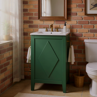 Sunvega 30 Inch Freestanding Bathroom Vanity with Ceramic Sink and 3 Drawers