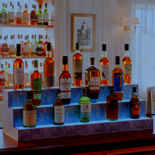 Sunvega 24 Inch Freestanding LED Lighted Liquor Bottle Display Shelf with App Remote Control