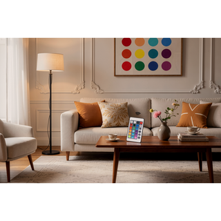 Sunvega Wall Mounted Floating 80 Inch TV Stand with LED Lights and Charging Station