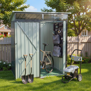 Sunvega 5x3ft Outdoor Metal Storage Shed with Transparent Endurance Plate