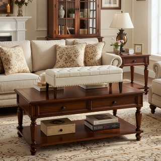 Sunvega Plush Tufted Storage Bench with Nail Accent for Bedroom Seating