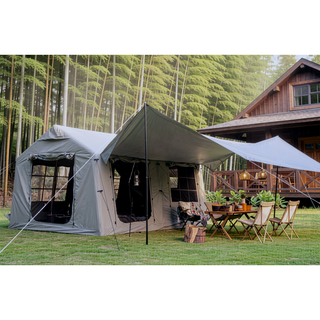 Sunvega Inflatable Camping Tent with Canopy Hand Pump Waterproof Windproof for 7-8 People
