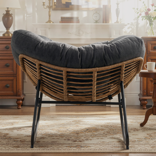 Sunvega Wicker Papasan Lounge Rocking Chair for Indoor and Outdoor Relaxation