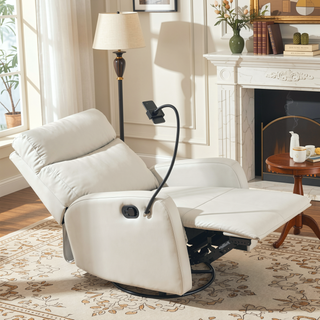 Sunvega 360 Degree Swivel Rocking Recliner Chair with Footrest for Bedroom