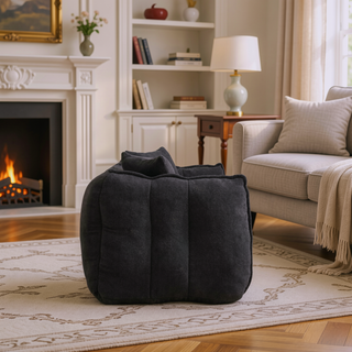 Sunvega Super Soft Chenille Bean Bag Chair with Armrests for Living Room