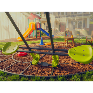 Sunvega 440lbs Triple Children Metal Safe Swing Set for Outdoor Playground