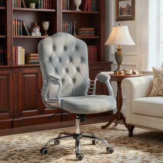 Sunvega Velvet Computer Chair with Tilt Function and Adjustable Height for Home Office
