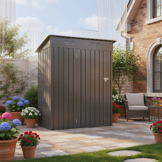 Sunvega 5X3 FT Metal Outdoor Storage Shed with Lockable Door for Garden and Patio