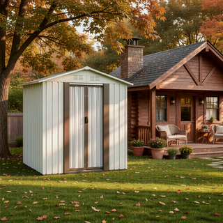Sunvega Pent Roof Outdoor Storage Shed with Aluminum Alloy Frame and Sliding Door