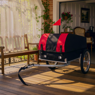 Sunvega Heavy-Duty Bike Cargo Trailer with Removable Waterproof Cover and 16" Wheels