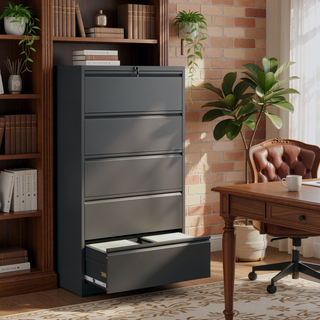 Sunvega 4 Drawer Metal Vertical File Cabinet with Lock for A4 Legal Letter Size