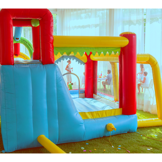 Sunvega 7 in 1 Inflatable Slide Water Park Bouncer with Splash Pool and Water Gun