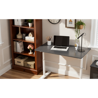 Sunvega Height Adjustable Hand Crank Sit Stand Home Office Desk for Study Room