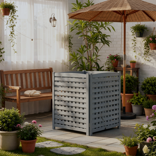Sunvega 3-Panel Outdoor Air Conditioner Privacy Fence Screen for Garden and Patio