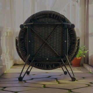 Sunvega Transitional Polyethylene Rattan Dining Chairs with Water-Resistant Cushions
